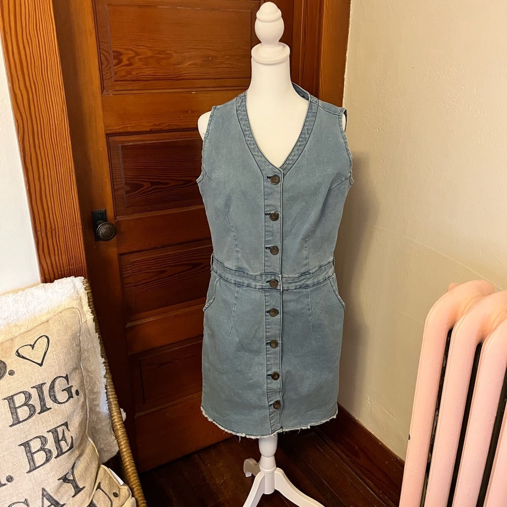 Denim Button-Down Dress
